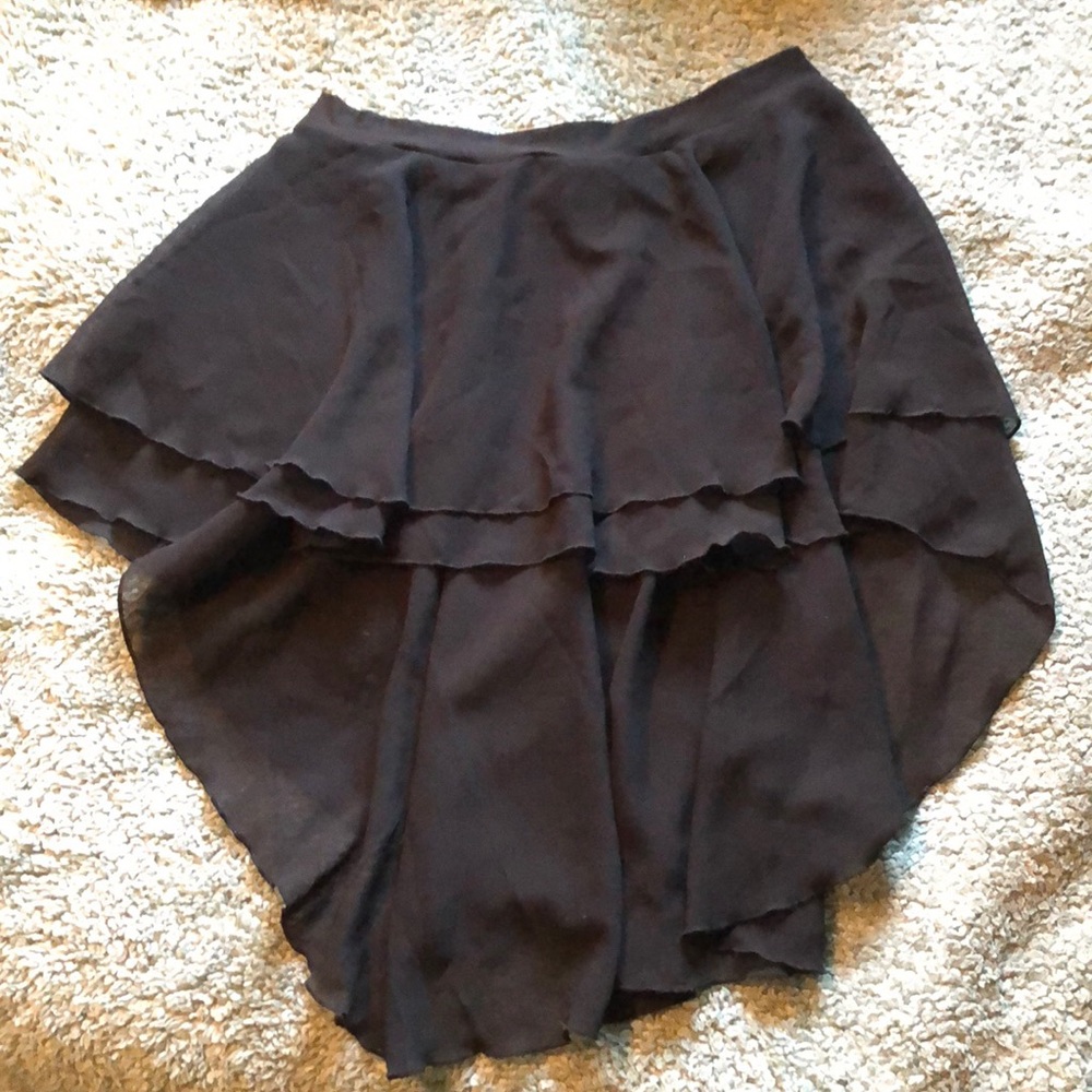 Frilly high low mesh skirt